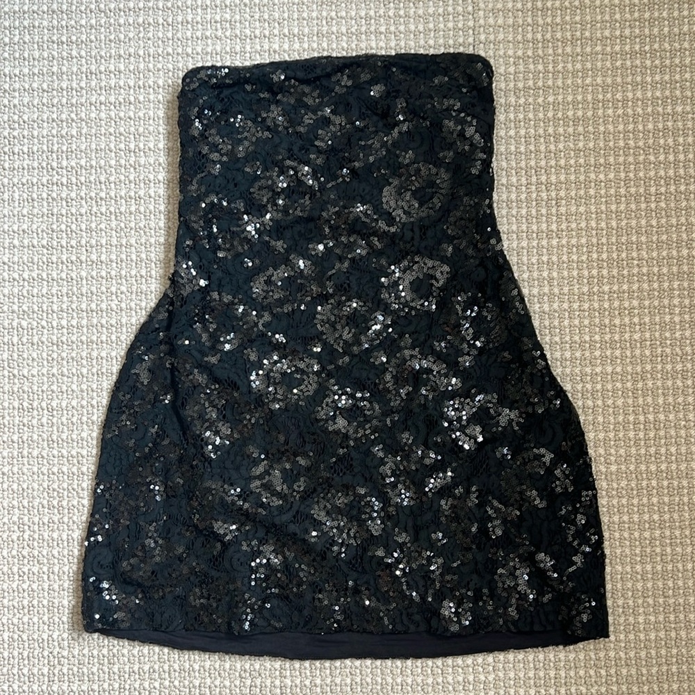 Free People Black Sequin mini dress size S